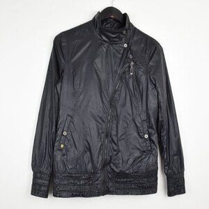 Soia & Kyo Biker Nylon Lightweight Asymmetrical Full Zip Jacket in Black